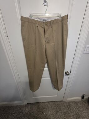 Lands' End Traditional Fit Men's Straight-Leg Chinos in Tan
